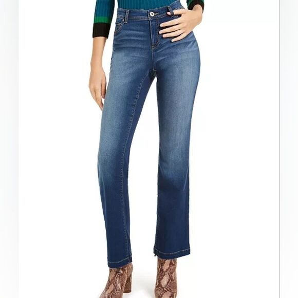 INC International Concepts Curvy Fit Boot Leg Cut Jeans Size 4 - Picture 1 of 8
